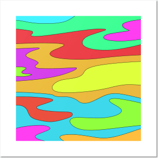 Rainbow clouds pattern Posters and Art